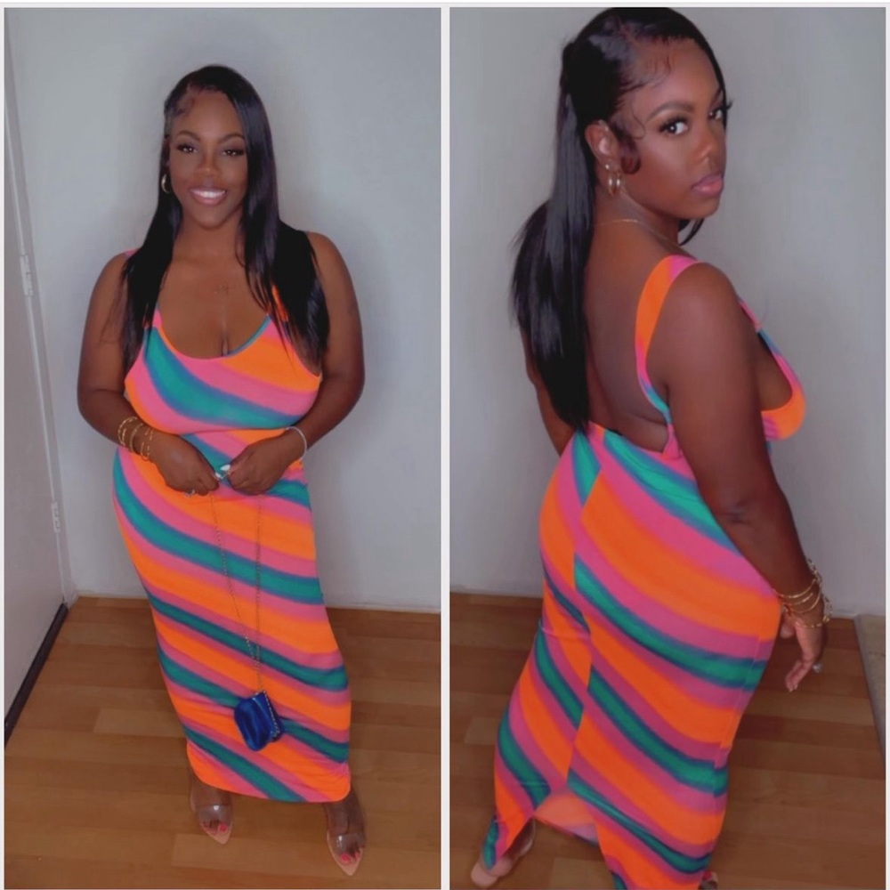 Wave open back maxi